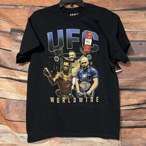 UFC Worldwide Men's T-Shirt Medium McGregor Jon Jones Adesanya MMA Graphic Tee